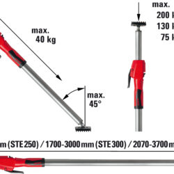 Bessey teleskopski podupirač za ploče sa pumpom na ručki STE